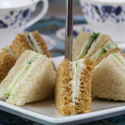 English cream cheese and cucumber sandwiches